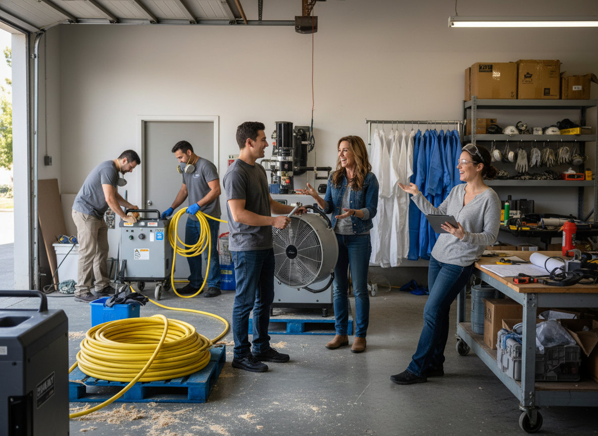 The Mold Remediation Service Woodland Hills team at work in Woodland Hills