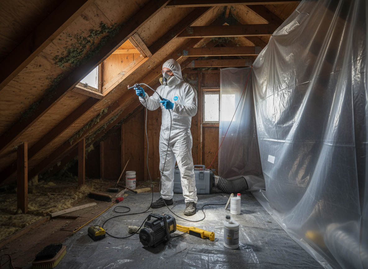 Attic mold testing and removal in Woodland Hills