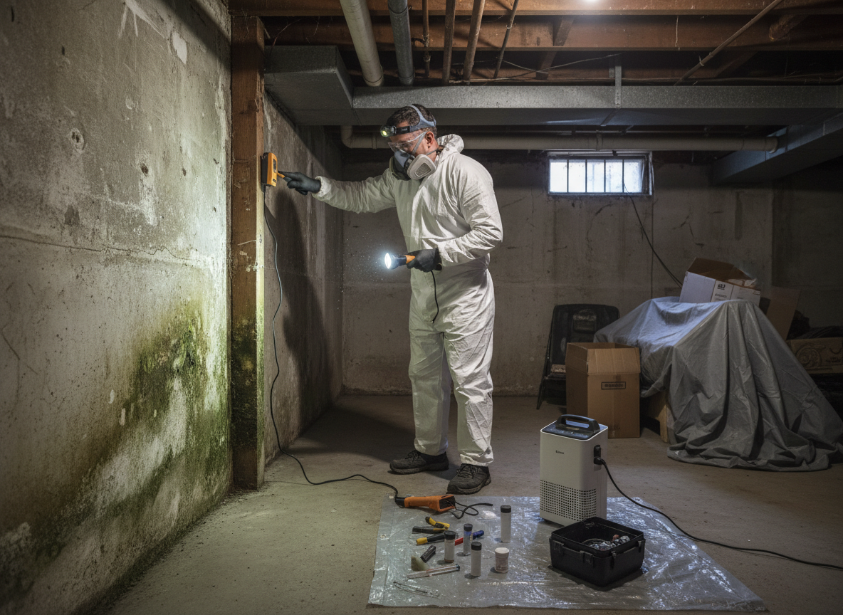 Basement mold inspection in Woodland Hills